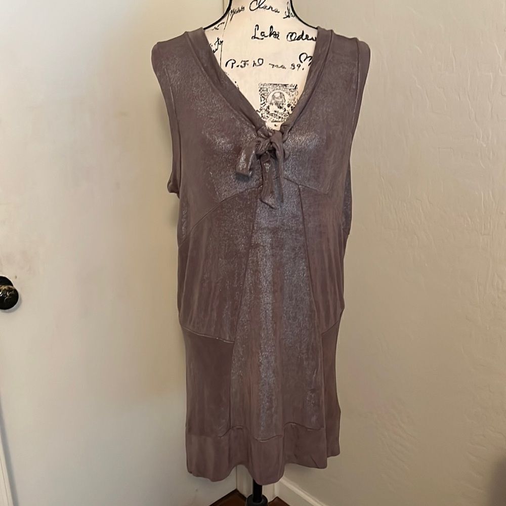 Y2K Marc By Marc Jacobs Brown Metallic Design Front Bow Sleeveless Dress 2000’s